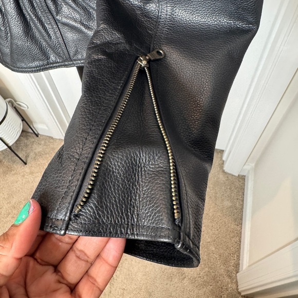 Himalaya Motor BikeWear Women’s Black Leather Motorcycle Jacket, Sz 6 - Picture 7 of 16